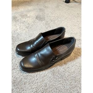 Carizzi Brown Slip On Loafer Block Heel Comfort Dress Shoes Women's Size 10M